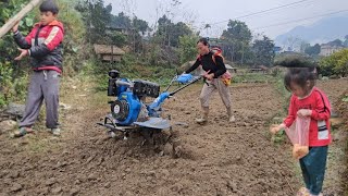 plowing the fields and harvesting cabbages to sell, a long tiring day for her