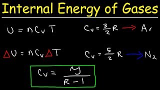 Internal Energy of an Ideal Gas - Molar Heat Capacity of Monatomic & Diatomic Gases, Gamma Ratio,