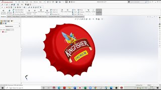 | KINGFISHER |  Beer Bottle Cap | 3D Designing SOLIDWORKS | SOLIDWORKS MASTERS TUTORIALS | by A.G.S