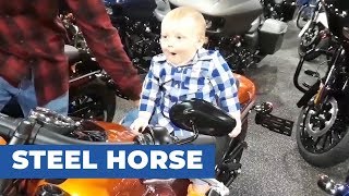 Toddler Makes Hilarious Face While Sitting on Motorcycle