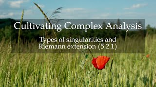 44. Types of singularities and Riemann extension (Cultivating Complex Analysis 5.2.1)