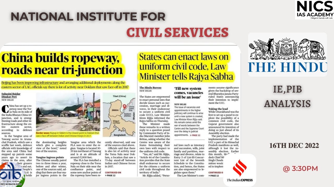 Daily News Analysis 16th Dec 2022 The Hindu Newspaper Analysis Youtube