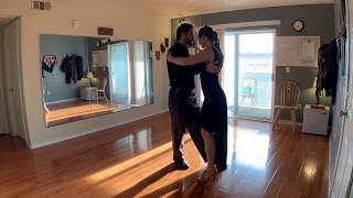 Online Argentine Tango class with Michael \u0026 Nella - Amague with sacadas and sandwich