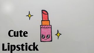 How to draw lipstick/ How to draw cute things for kids