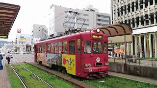 とさでん交通桟橋線590形 はりまや橋停留場発車 Tosaden Kōtsū Type 590 Tramcar