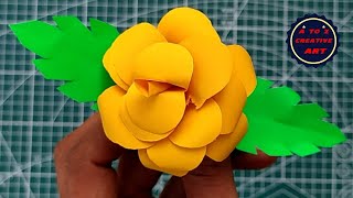Beautiful Paper Flower Rose - Easy Paper Flower Craft - DIY School Project Making For Beginners