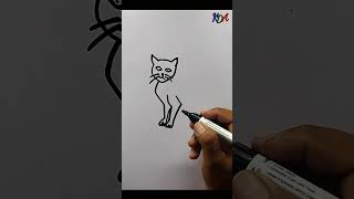How to Draw a cat  for Beginners || cute cat Drawing ||Kids Drawing Art #shots