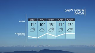 התחזית 27.01.20: בשלישי נוח, בערב הגשם חוזר