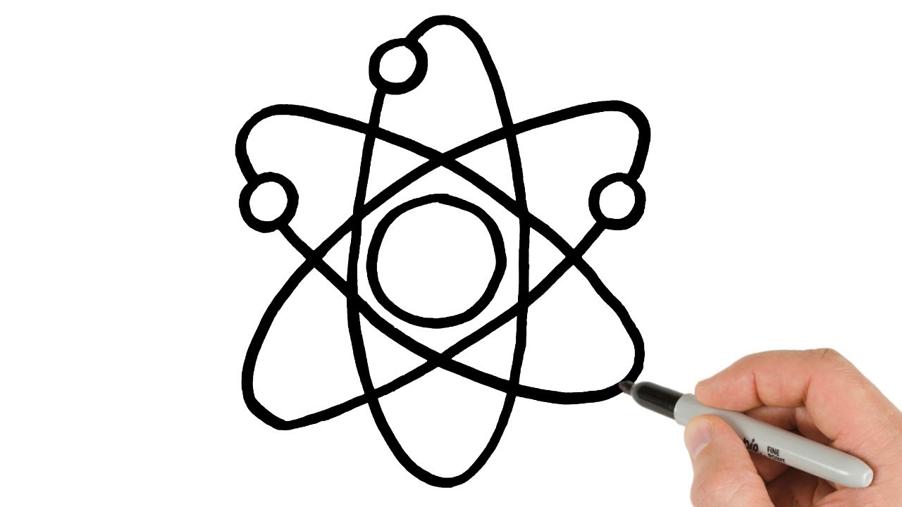 How To Draw An Atom Science Symbol Drawing Tutorial Youtube