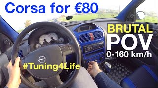 2001 Opel Corsa 1.4i 66 kW (FATAL TUNING EDITION) POV Test Drive + Acceleration 0 - 160 km/h