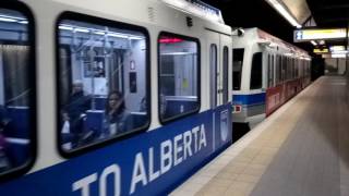 ETS LRT Action at Grandin Government Centre Station in Edmonton Alberta