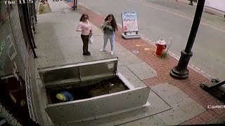 Video Captures Woman Fall Into Sidewalk Cellar While Texting