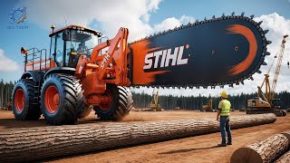 Extreme Dangerous Fastest Big Chainsaw Cutting Tree Machines #20 | Monster Stump Removal Excavator