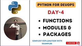 Day-4 | Functions, Modules and Packages | Most Simple Explanation #python #abhishekveeramalla