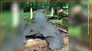 Cars and roads damaged by Pennsylvania flooding