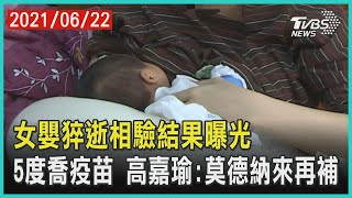 女嬰猝逝相驗結果曝光 5度喬疫苗 高嘉瑜:莫德納來再補【TVBS新聞精華】20210622