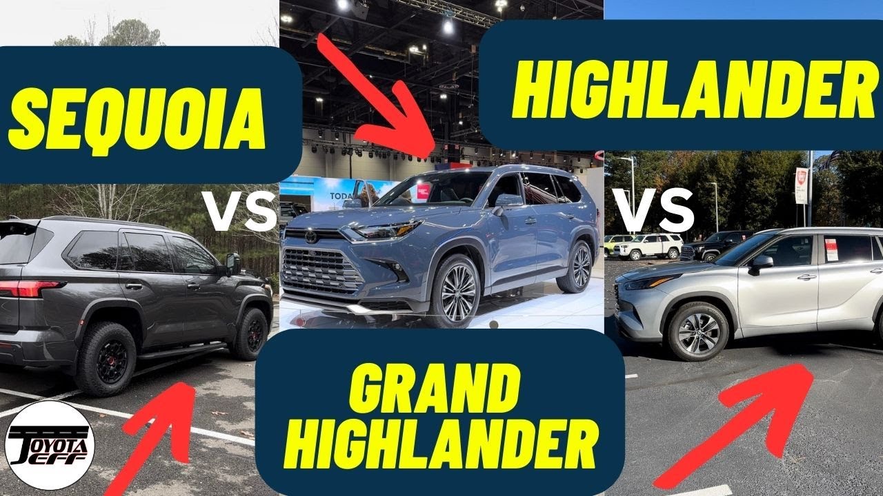 Grand Highlander Vs Sequoia Vs Highlander: Side-by-Side-by-Side! - YouTube