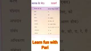 Karak l karak ke bhed l कारक l कारक के भेद l कारक विभक्तियां l परसर्ग #hindi #video #learn with pari