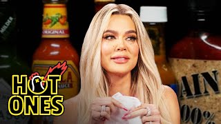 Khloé Kardashian Holds Back Tears While Eating Spicy Wings | Hot Ones