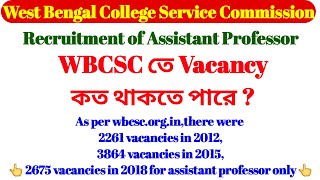 WBCSC Vacancy of Asisstant professor 2023 | Recruitment of Assistant Professor 2023