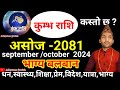 कुम्भ राशि 2081 असोज | kumbha Rashi 2081 Ashoj Ka Rashifal | असोज महिनाको राशिफल 2081 asoj kumva