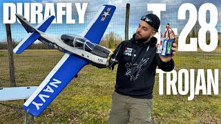 Durafly (PNF) T-28 Trojan Naval Aviation Centennial Edition 1100mm - Maiden Flight! 🔥 [4K60fps HDR]