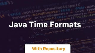 java time formats
