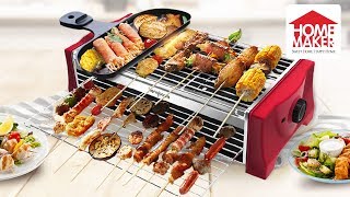 Electric Indoor Barbecue Grill, Raclette Grill, Table Grill with Adjustable Temperature Control