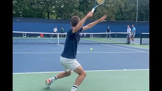 Lucas Van Assche Court Level Tennis Practice Match