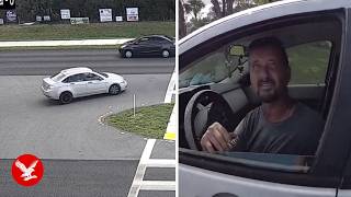 Florida man caught on camera driving backwards after 'car got stuck in reverse'
