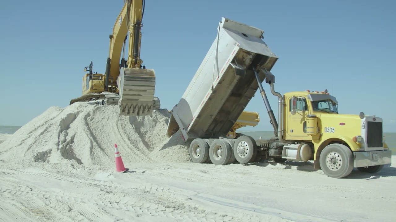 Collier County Emergency Beach Berm Project - YouTube