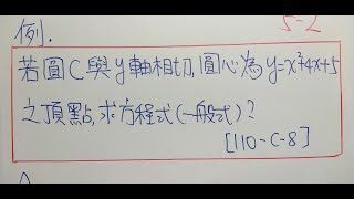 技高數學教室，110年統測數學C卷第8題，拋物線和圓的方程式。#技高數學#110年統測數學#高中數學