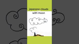 How to Draw Japanese Clouds With Moon with Pencil | AJ Arts | #shorts #youtube