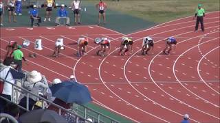 2014 沖縄県民体育大会  40代男子100ｍ  決勝 スロー　譜久里武