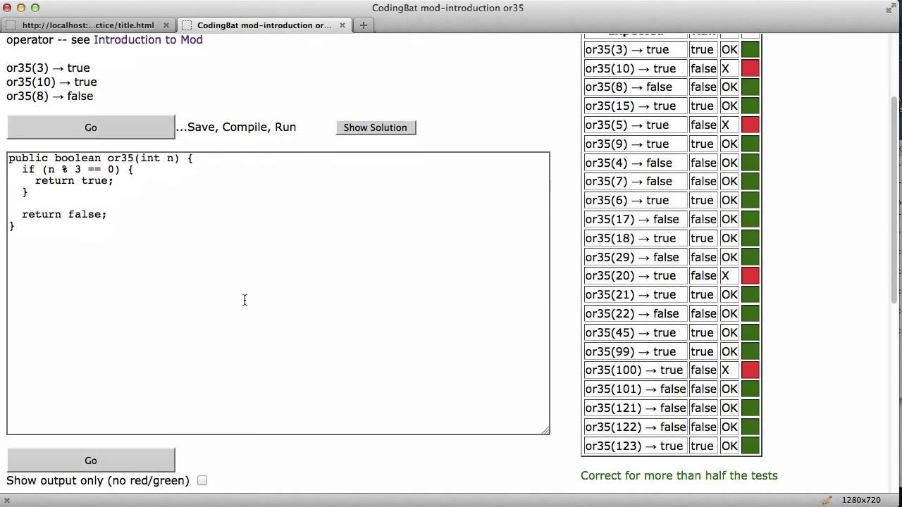 Codingbat 5 Introduction To Mod Code Youtube Codingbat 5 Introduction To Mod Code Youtube