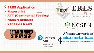 Detailed ERES application process + Biometrics + ATT + Pearson vue accout + Schedule NCLEX RN exam.