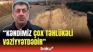 Sel suları torpaq sürüşməsini aktivləşdirdi | Quba sakinləri qorxu içində