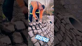 #shortsfee #shortstik#Wasserbauwerk  Natursteinpflaster in Beton#spaßbeiderarbeit# Atze168