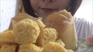 女子の一人おやつ☆無印バナナマフィンとラーメン丸塩レモン食べるだけ！eating sounds