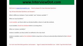 java interview question and answer what is local variable and instance variable