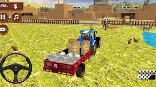 4x4 tractor farming tractor game | tractor se khad leja Raha kishan game | Android game play 2024