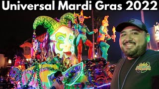 Universal Mardi Gras 2022 OPENING NIGHT! Universal Orlando Mardi Gras 2022 Food, Parades & Concerts!