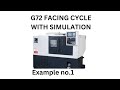 G72 facing cycle with simulation #cncprogramming #cnc#G72cycle#facingcycle#cannedcycle#ytshorts