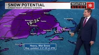 Blizzard Warning for all of southern New England Sunday night through Monday