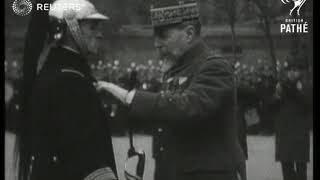 FRANCE: General Gourand inspects Republican Guard (1933)