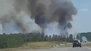 KSLA News 12 viewer captures video of fire along US 171 N outside of Florien