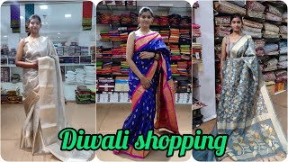 Vlog #10 | जयेश ने घेतली पहिल्या दिवाळीची साडी | Diwali shopping | Fursungi Saree market |