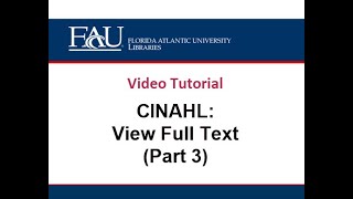 CINAHL: View Full Text (Part 3)