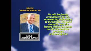 Leslie Reginald Clarke ~ Medium Obituary-