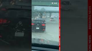 Rhode Island highway floods in downpour